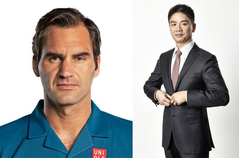 Richard Liu and Roger Federer