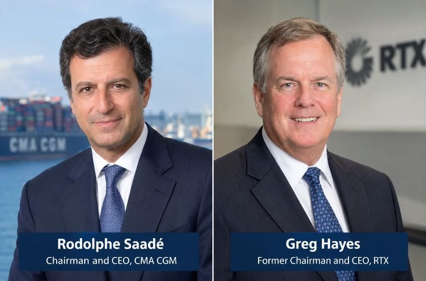 Rodolphe Saadé and Greg Hayes